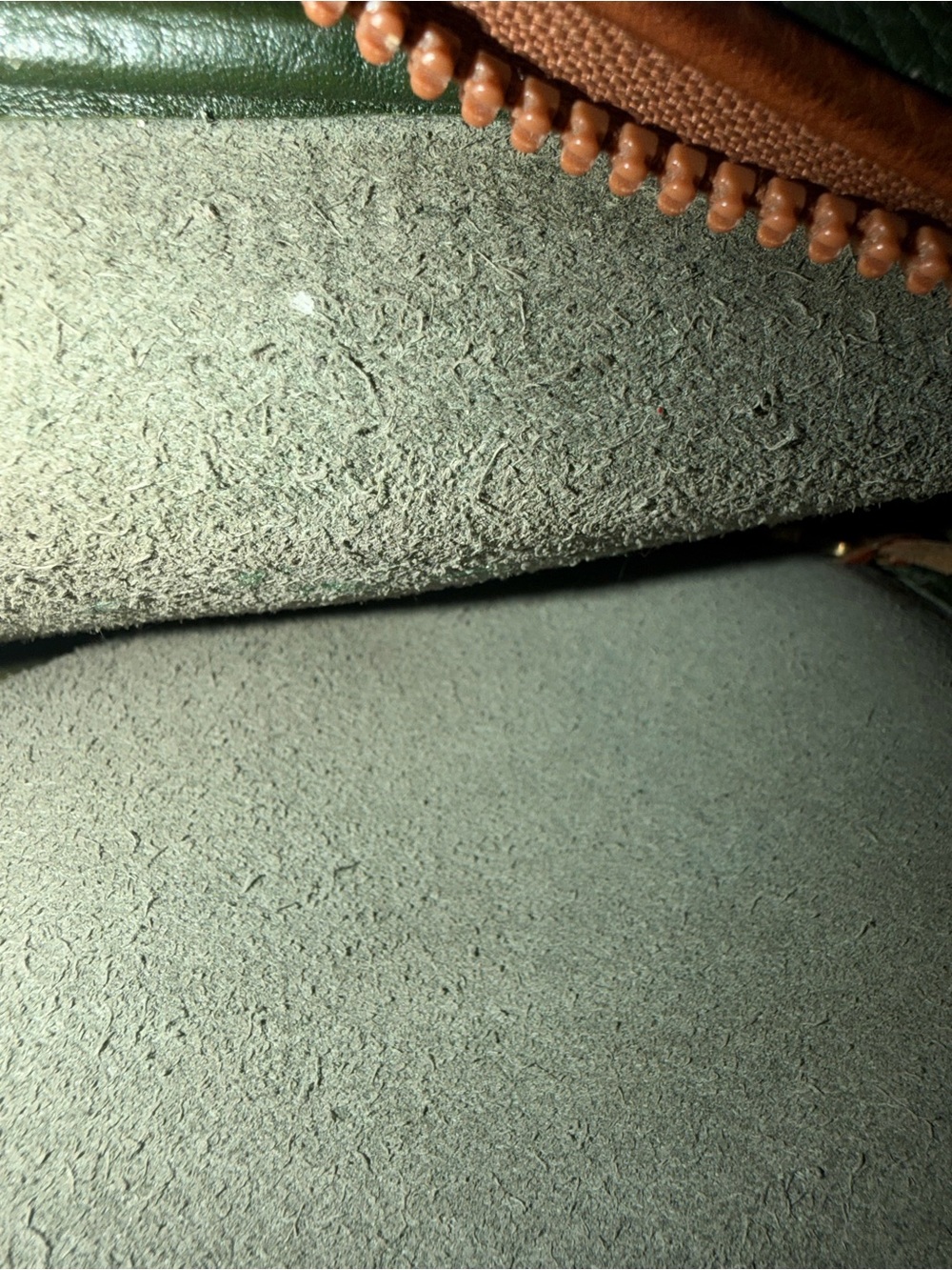 Dooney & Bourke Dark Green Pebbled Leather Belt Bag with Brown Trim - Picture 6 of 12